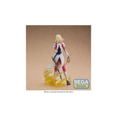 Figurina de personagem com roupas brancas e vermelhas e cabelo loiro