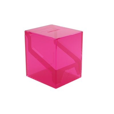 Cubó de plástico transparente cor de rosa com recorte geométrico