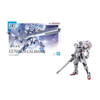 Conjunto de modelo de plástico HG Gundam Calibarn com figura robô e caixa
