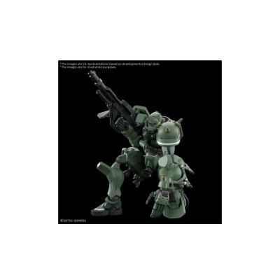 Action figure robótico verde militar com arma preta em fundo preto