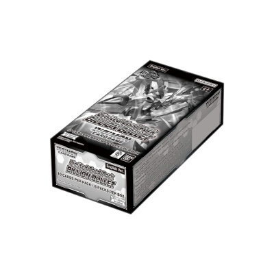 Caixa do jogo Digimon Card Game Limited Card Pack BILLION BULLET em cinza e preto com ilustração e texto em inglês.
