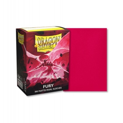Pacote de sleeves para cartas Dragon Shield Fury vermelho