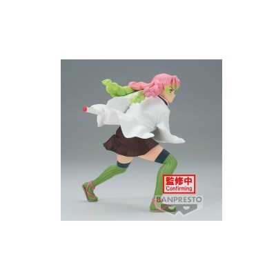 Figurina feminina a correr com camisola branca, saia castanha e meias verdes.