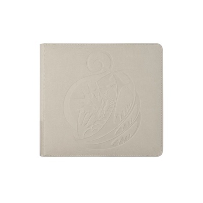 Capa quadrada bege com relevo floral