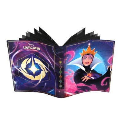 Livro Disney Lorcana aberto com personagem e símbolo