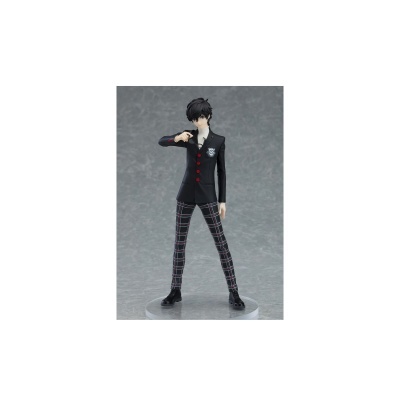 Figura de personagem masculino com roupa preta e calças xadrez