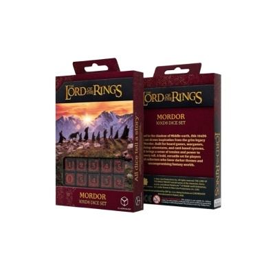 Caixa vermelha com set de dados de The Lord of the Rings, Mordor 10XD6 dice set