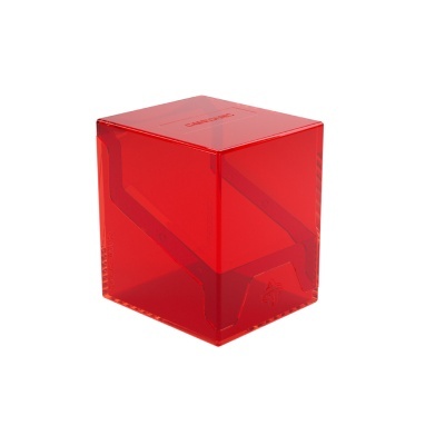 Cubo plástico vermelho transparente