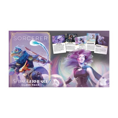 Caixa de jogo SORCERER DAGGERHEART CLASS PACK com personagens fantásticos e cartas de jogo