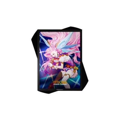 Poster com personagem anime de cabelo rosa e asas azuis a cantar