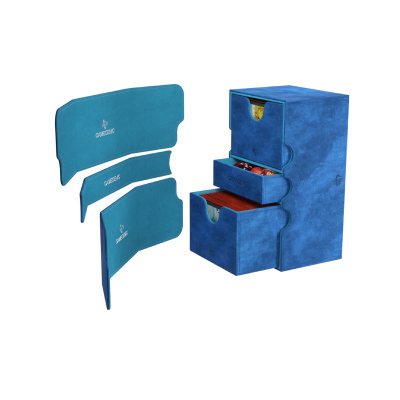 Organizador azul para cartas e miniaturas de jogos com logótipos GAMEGENIC