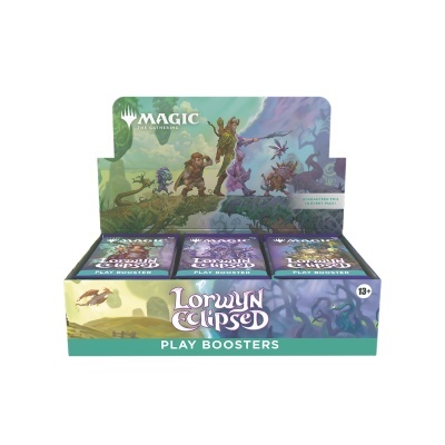 Expositor com embalagens de cartões Lorwyn Eclipsed Play Boosters Magic The Gathering