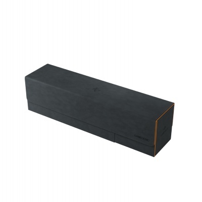 Caixa preta retangular com texto LAMDICINO e detalhe laranja.