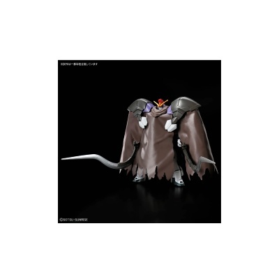 Figura de robô com capas marrons e ombros pretos, fundo preto
