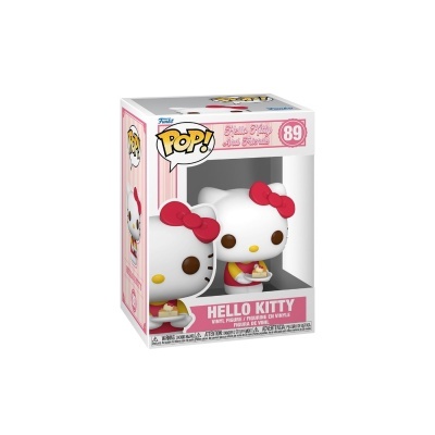 Figura Funko Pop Hello Kitty número 89 com laço vermelho e cupcake na caixa.