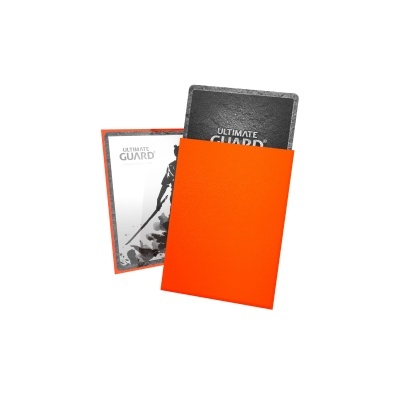 Capas protetoras para cartas de jogo Ultimate Guard em laranja e preto