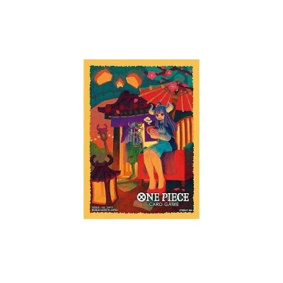 Cartão ilustrado do One Piece Card Game com personagem feminina e ambiente asiático