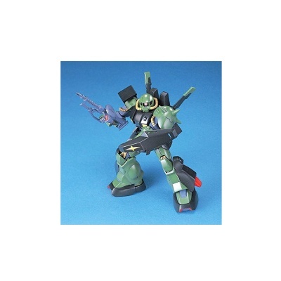 Figura robô verde armado com fundo azul