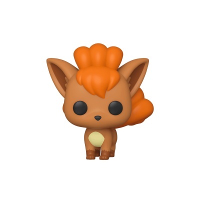 Figura colecionável de vulpix castanho com cauda laranja