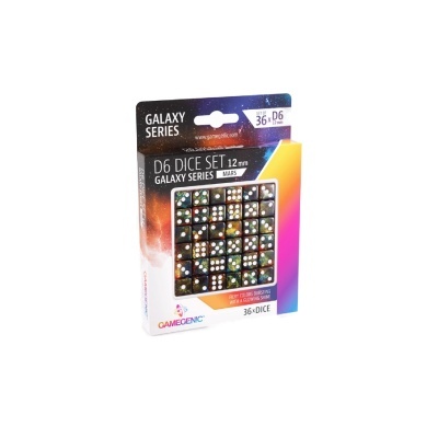 Conjunto de 36 dados D6 Galaxy Series em embalagem colorida