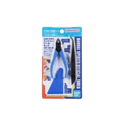 Ferramentas de modelismo BANDAI SPIRITS OFFICIAL TOOLS azul e preto em embalagem