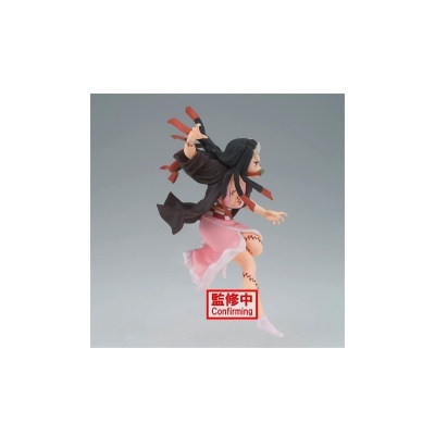 Figura de ação feminina em vestido rosa com cabelo preto e selo Confirming