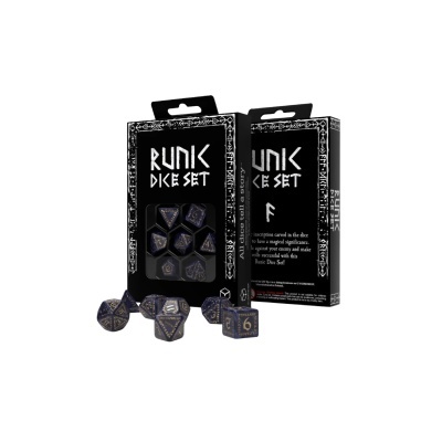 Conjunto Runic Dice Set com dados e embalagem preta