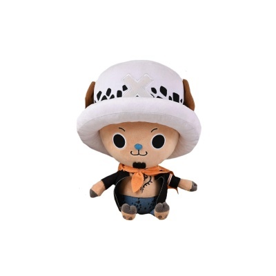 Boneco de peluche com chapéu branco e cachecol laranja