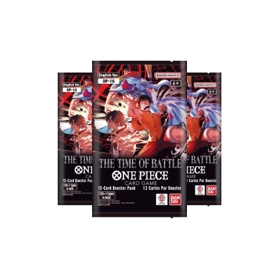 Pacotes de cartas colecionáveis One Piece com arte de personagens e logótipo Bandai Namco