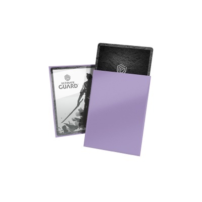 Pacotes de protetores de cartas Ultimate Guard, capa roxa e verso preto com logo