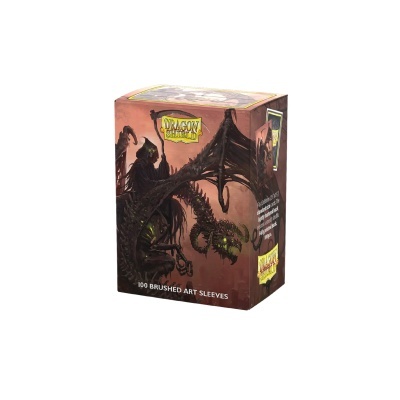 Caixa de proteções para cartas Dragon Shield com ilustração de dragão e figura encapuzada