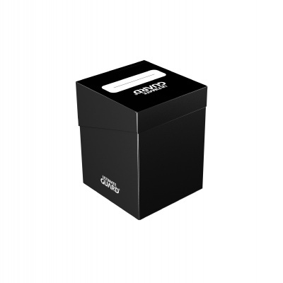 caixa preta de papelão com texto branco