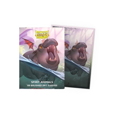 Protetores para cartas Dragon Shield com desenho de hipopótamo e asas de dragão