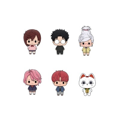 Seis bonecos Funko Pop coloridos com diferentes roupas e características