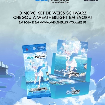 Jogo de cartas Weiss Schwarz Blue Archive The Animation com personagem anime azul claro