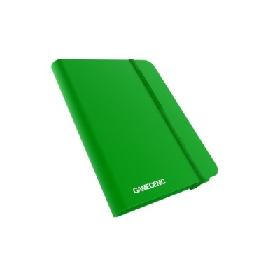 Caderno verde com elástico e texto GAMEGENIC