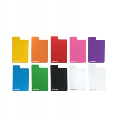 Dez divisórias de pastas coloridas em várias cores com a palavra GAMEZONE.