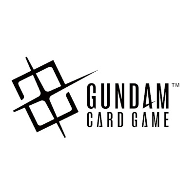Logotipo a preto de GUNDAM CARD GAME com símbolo quadrado geométrico