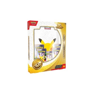 Caixa do Pokémon Trading Card Game Collector Binder Collection com imagem de Pikachu e boosters