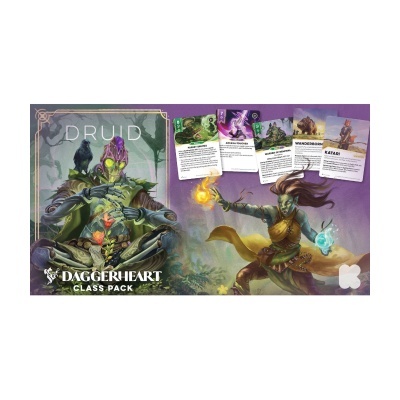 Jogo de cartas Daggerheart Class Pack com druida e cartas coloridas