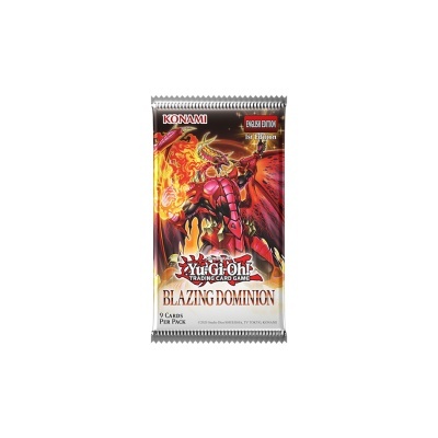 Pacote Yu-Gi-Oh! Blazing Dominion com dragão vermelho e fogo