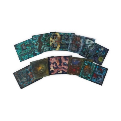 Mapas de papel coloridos detalhados com temas de fantasia