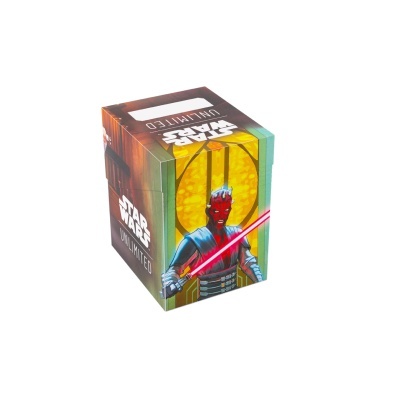 Caixa retangular Star Wars Unlimited com personagem e sabre de luz