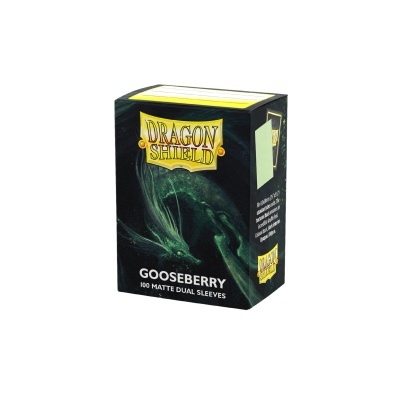 Embalagem Dragon Shield Gooseberry de 100 capas mate duplas para cartas