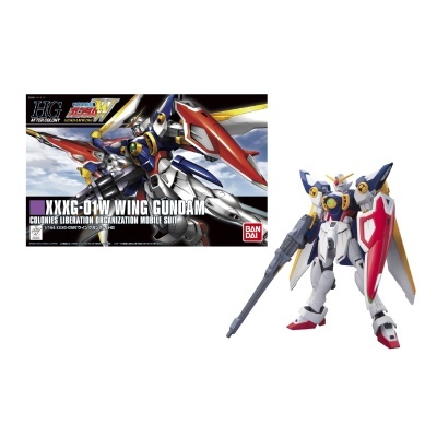 Brinquedo de montagem HG XXG-01W Gundam Wing em plástico colorido com rifle e escudo
