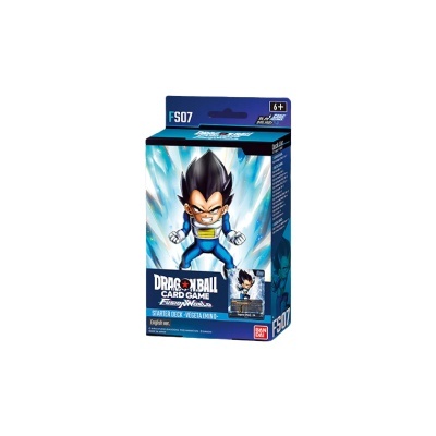 Embalagem azul do jogo de cartas Dragon Ball Card Game com personagem Vegeta