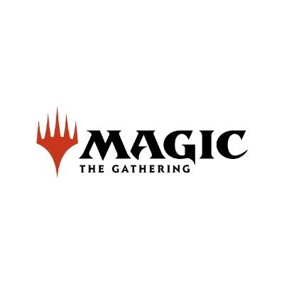 Logótipo MAGIC THE GATHERING com símbolo vermelho e texto preto