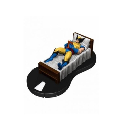 Figura de Wolverine reclinado numa cama pequena em base preta