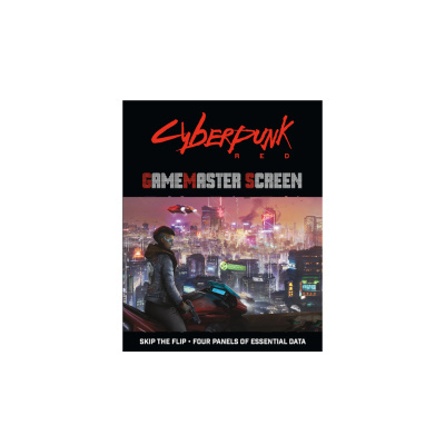 Imagem promocional do jogo Cyberpunk Red com personagem e cidade futurista.