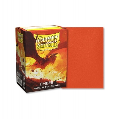 Caixa de cartas Dragon Shield Ember com 100 sleeves laranja mate